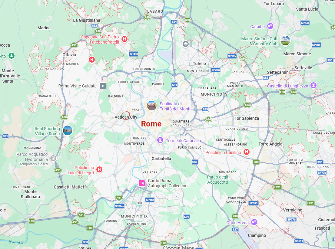 Mappa di Roma e provincia per area di copertura